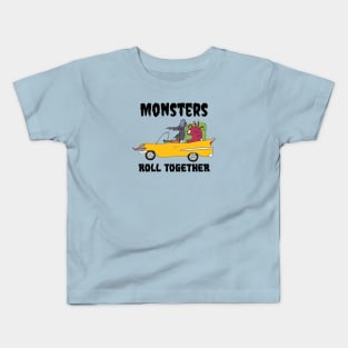 Monsters Roll Together Kids T-Shirt